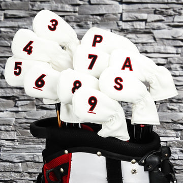 White Embroidery Numbers Iron Headcover set 10Pcs